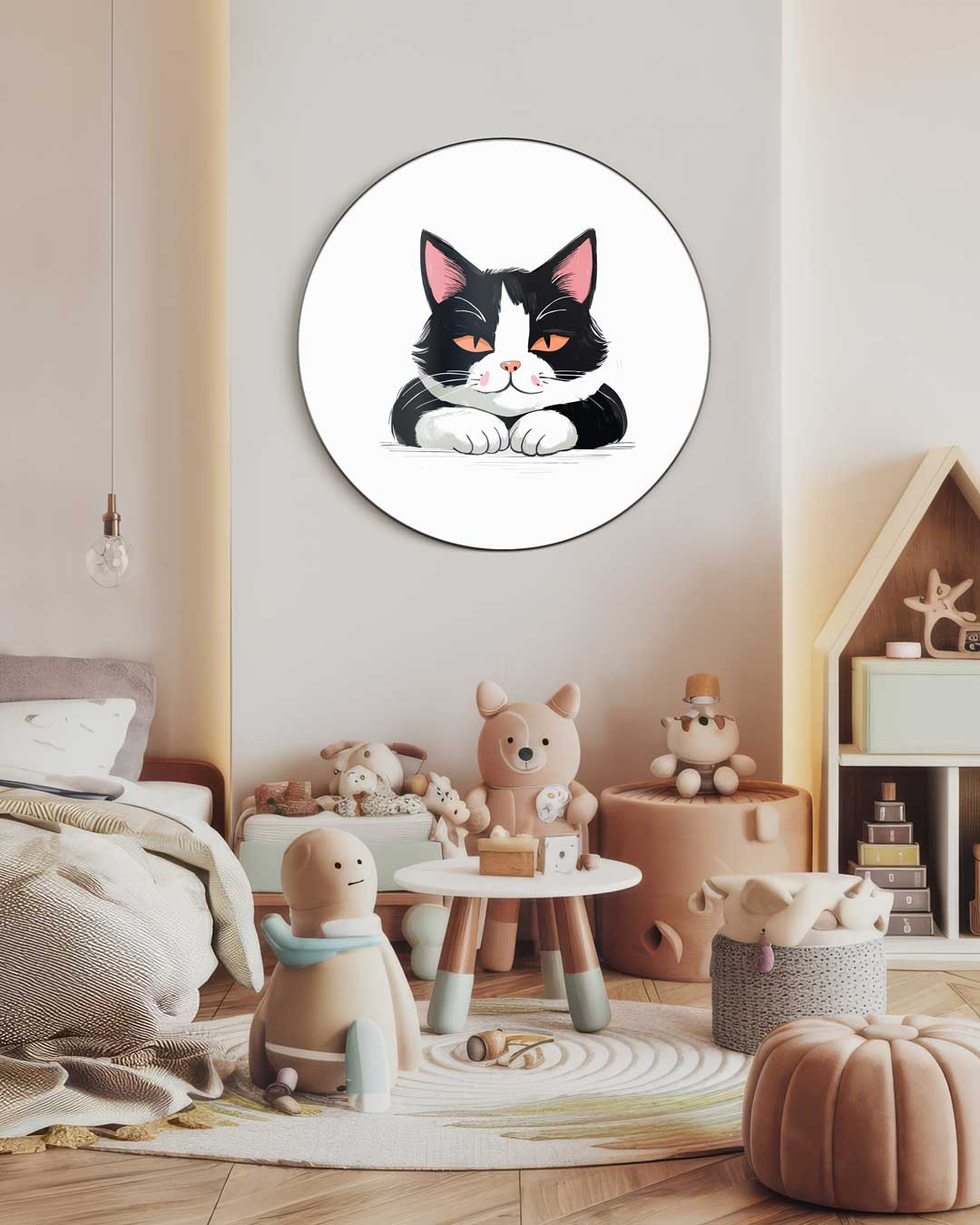 Schattige Kat Muurcirkel-WallArtistic