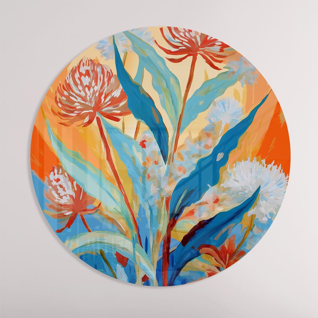 Kleurrijke Bloemen Muurcirkel-WallArtistic