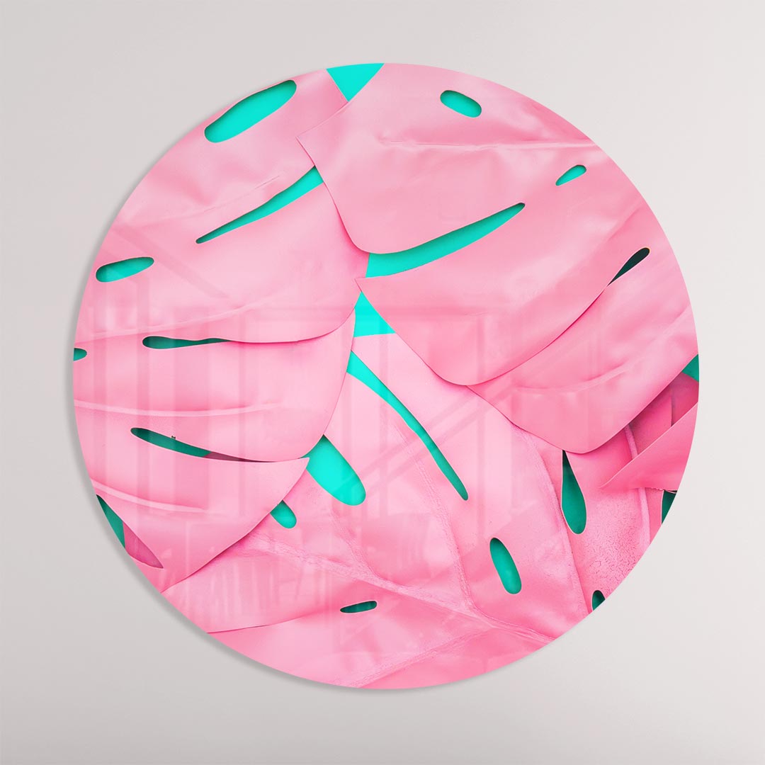 Tropische Monstera Muurcirkel-WallArtistic