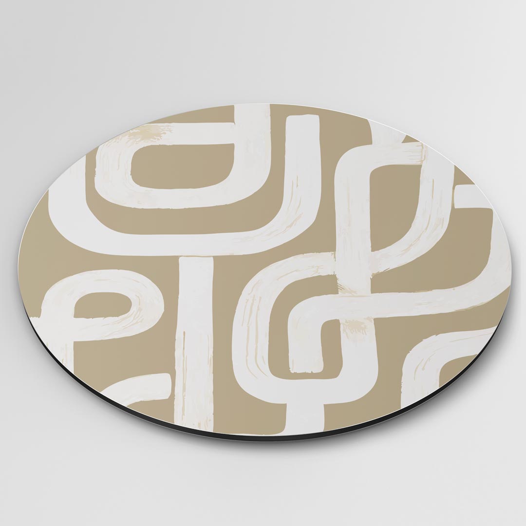 Abstracte Beige Muurcirkel-WallArtistic