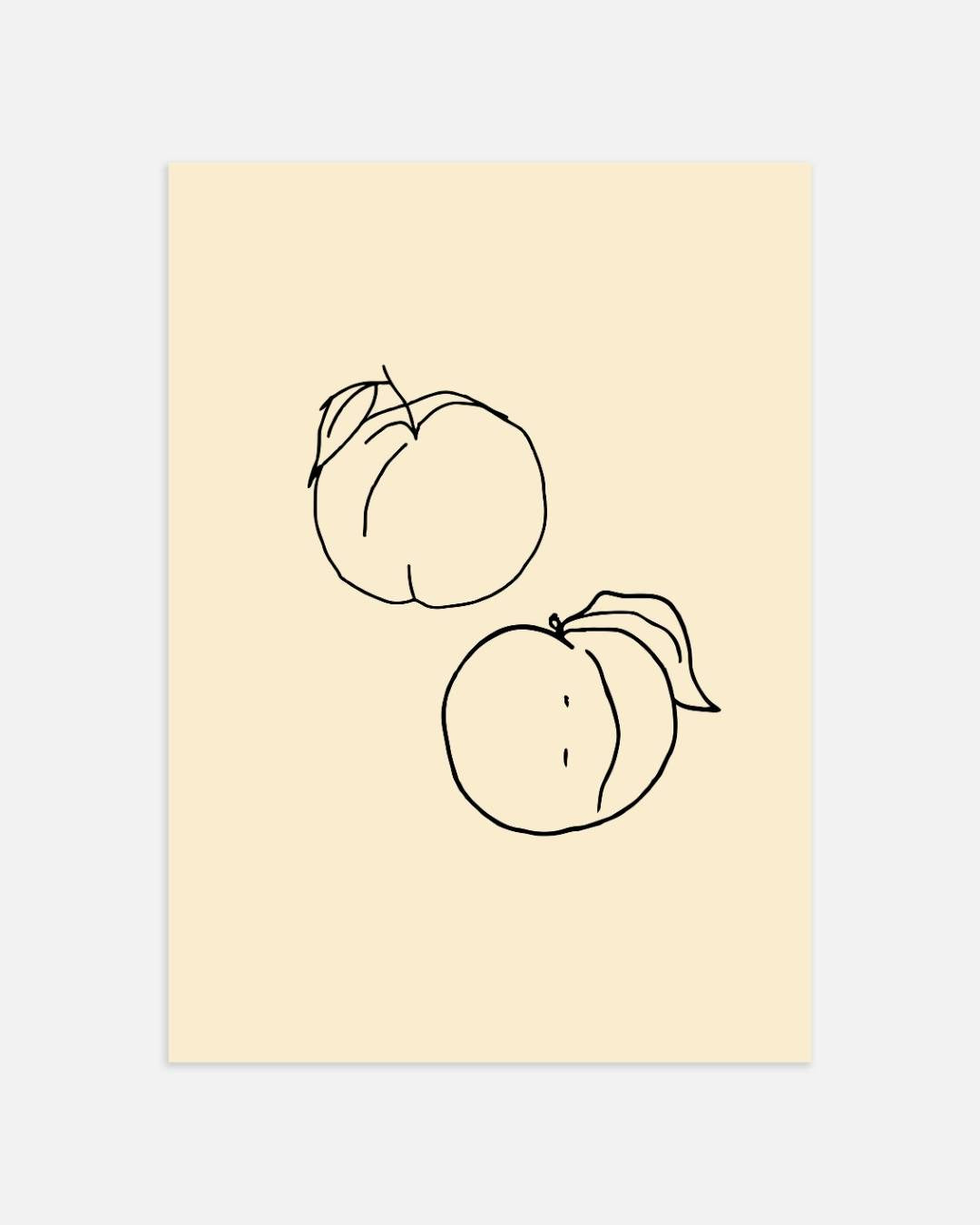 Perziken lijntekening Poster
