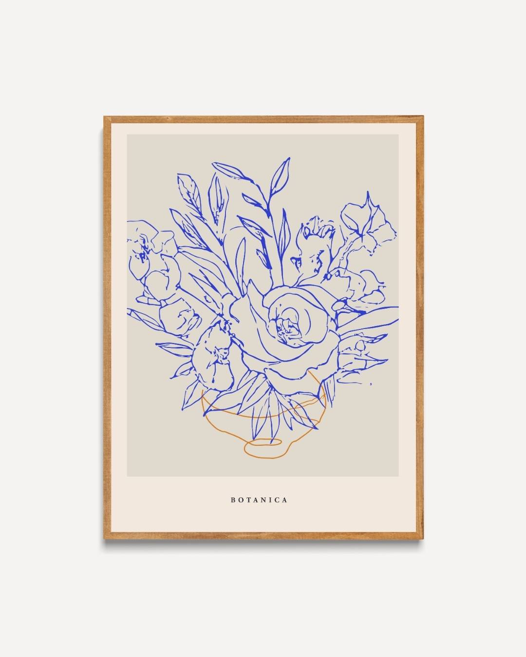 Vintage bloemenlijn Poster