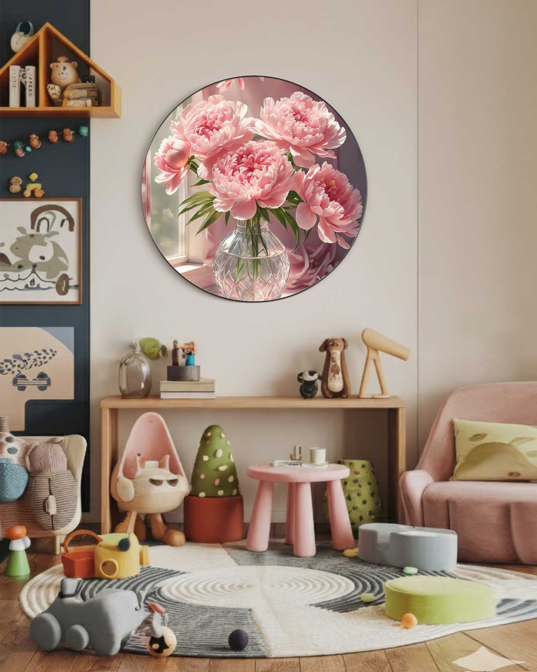 Romantische Bloemen Muurcirkel-WallArtistic