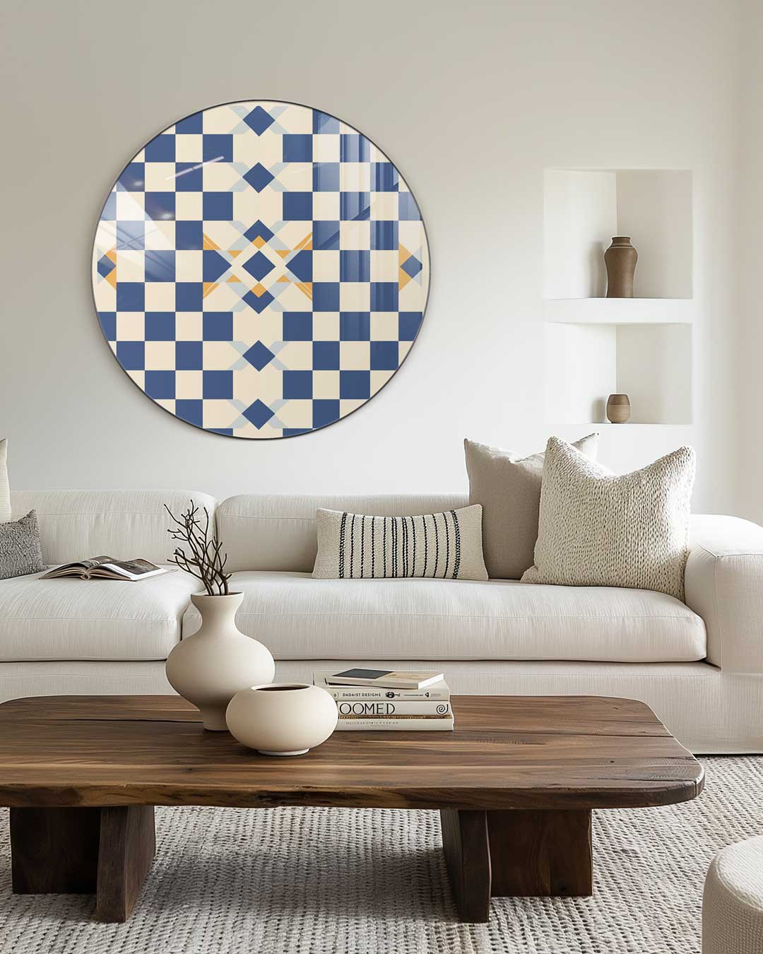 Checkerboard Chic Muurcirkel-WallArtistic