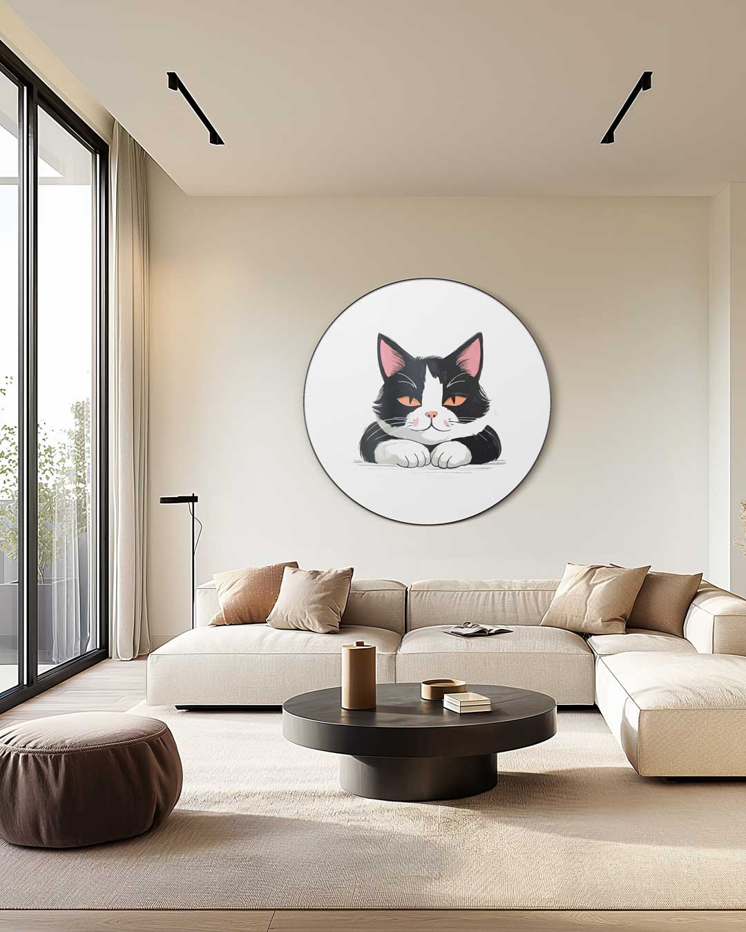 Schattige Kat Muurcirkel-WallArtistic
