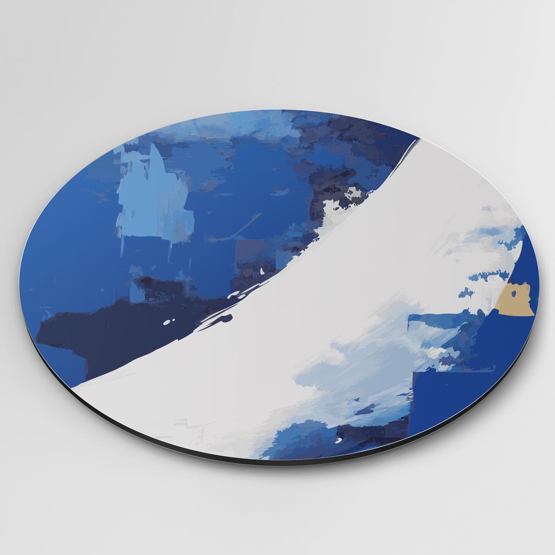 Abstracte Blauwe Muurcirkel-WallArtistic
