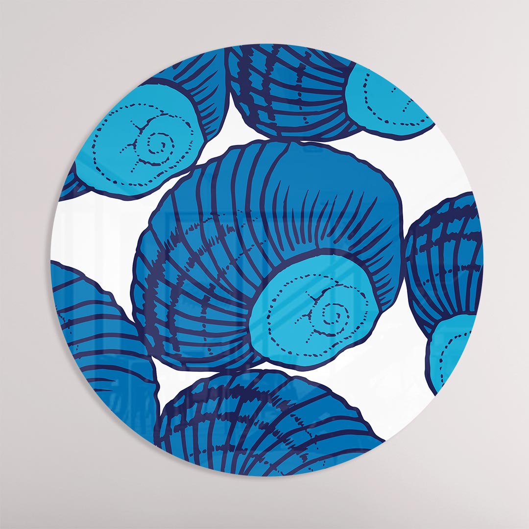 Blauwe Schelp Muurcirkel-WallArtistic