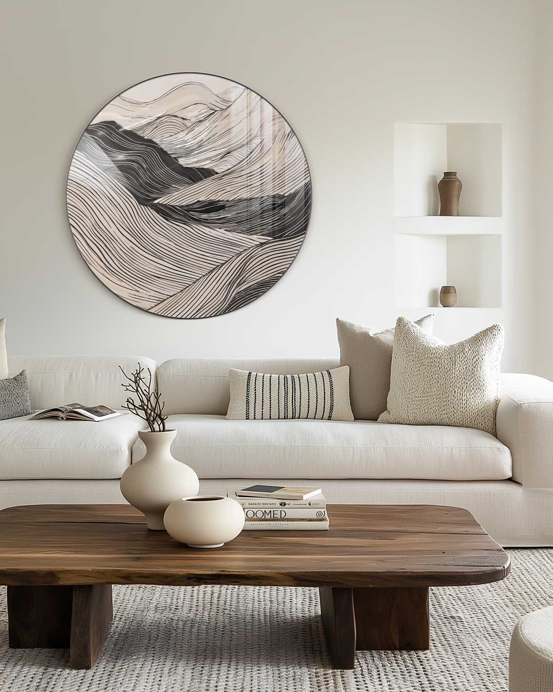 Moderne Lijnkunst Muurcirkel-WallArtistic