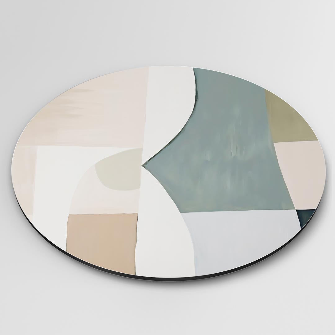 Abstracte Wandcirkel Beige Groenten Muurcirkel-WallArtistic