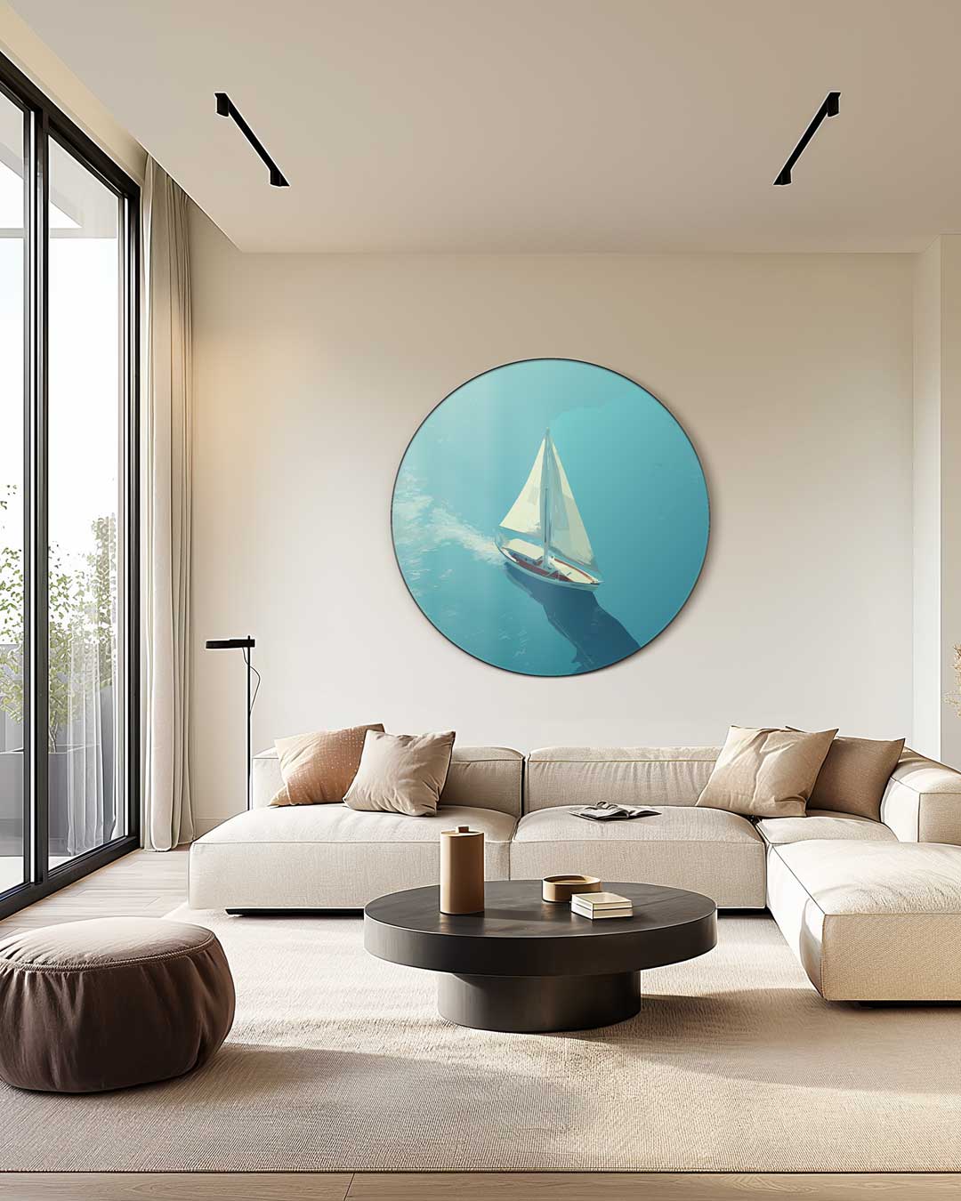 Zeilboot Avontuur Muurcirkel-WallArtistic