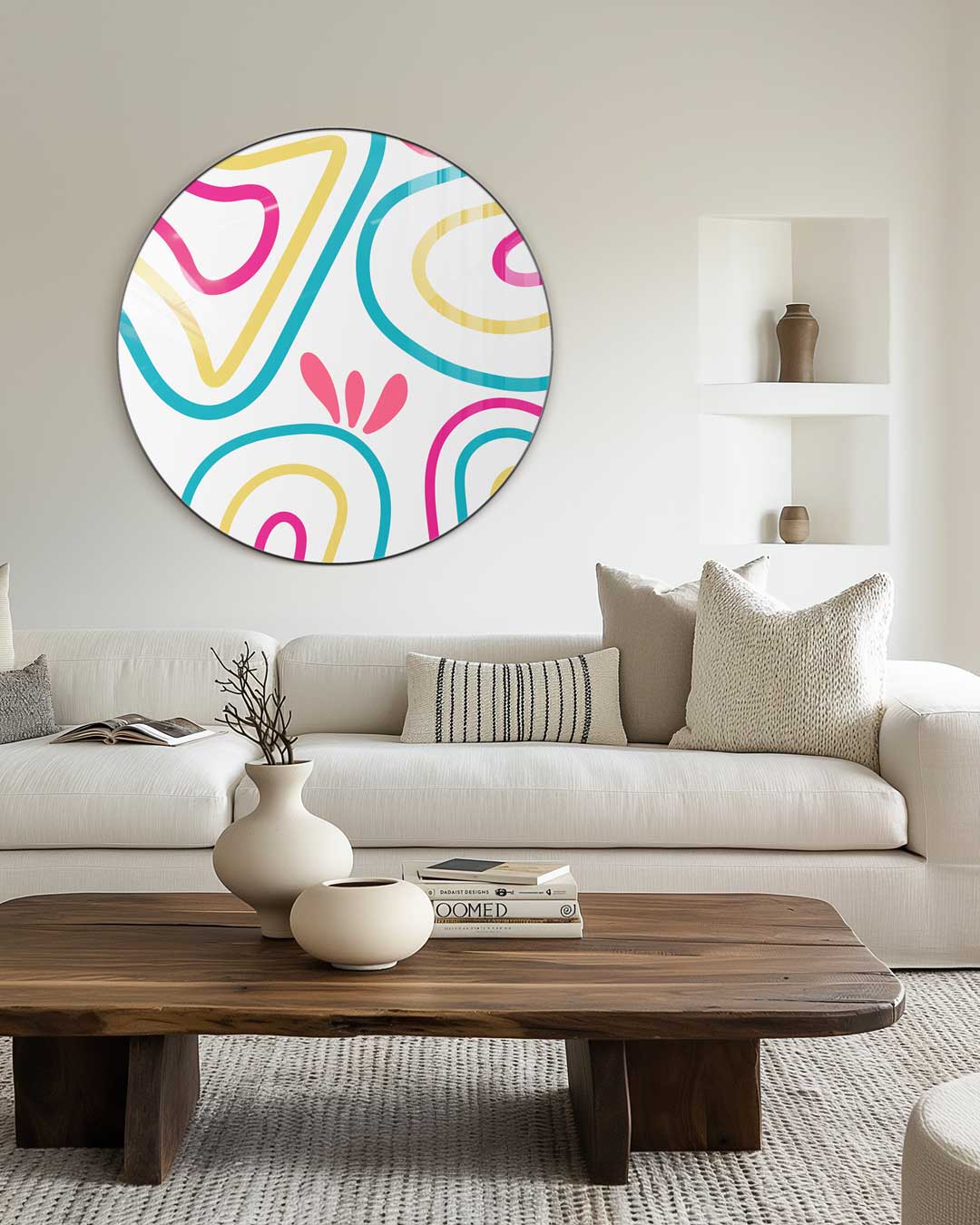 Vrolijke Pastel Kleuren Muurcirkel-WallArtistic