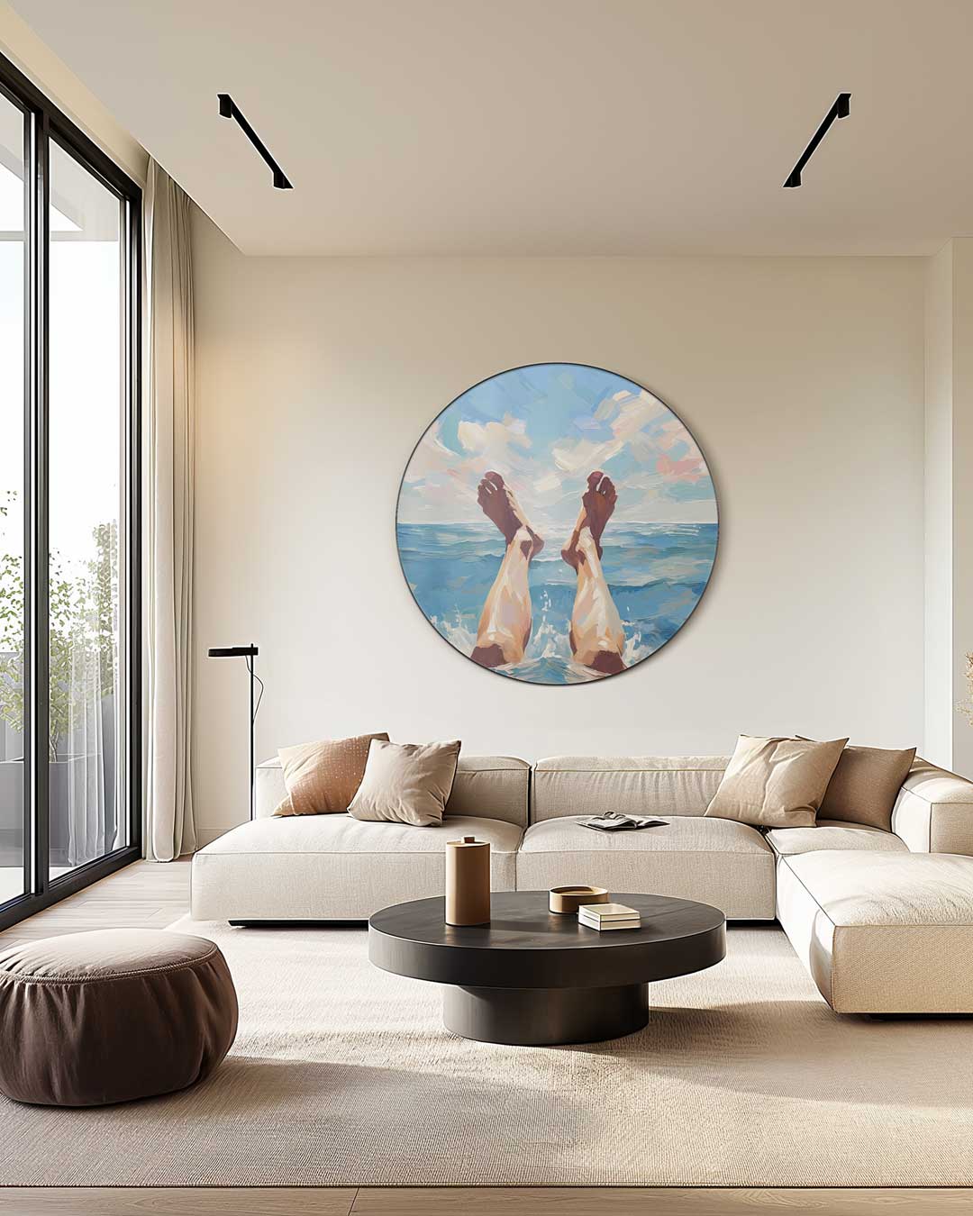 Stranddag Droom Muurcirkel-WallArtistic
