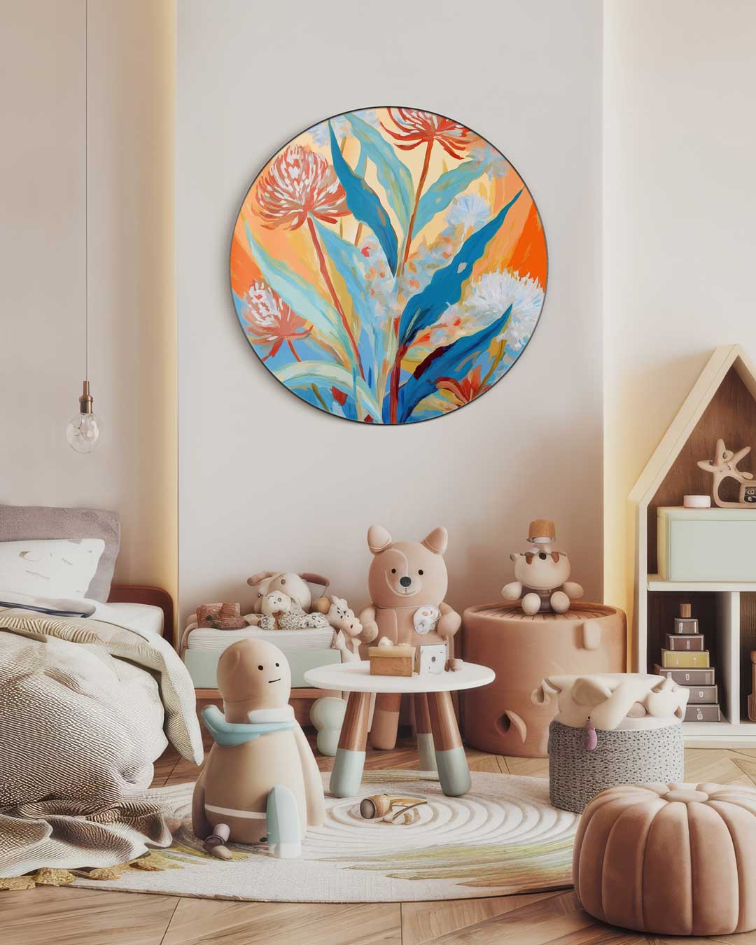 Kleurrijke Bloemen Muurcirkel-WallArtistic
