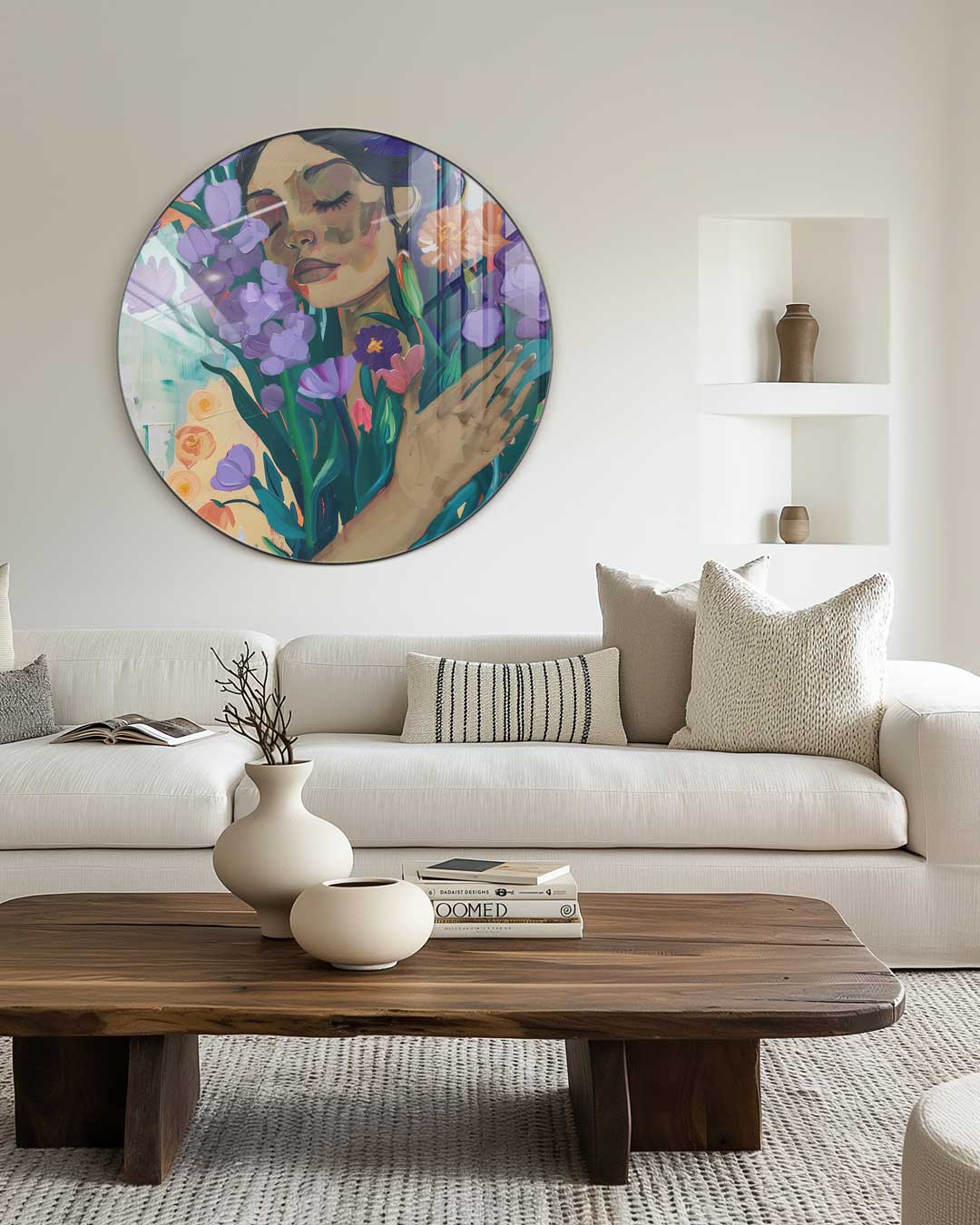Dromerige Bloemenpracht Muurcirkel-WallArtistic