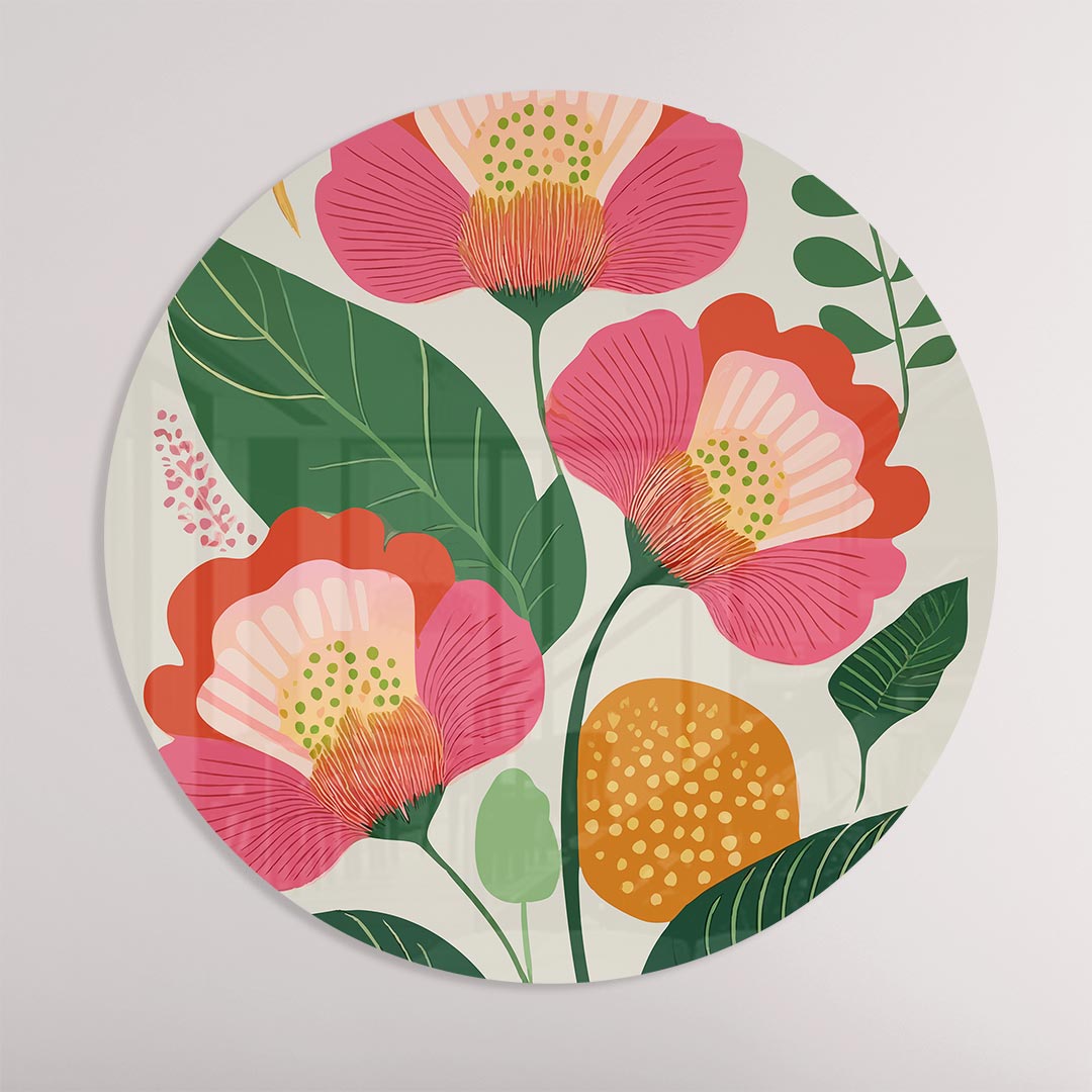 Bloemrijke Muurcirkel-WallArtistic