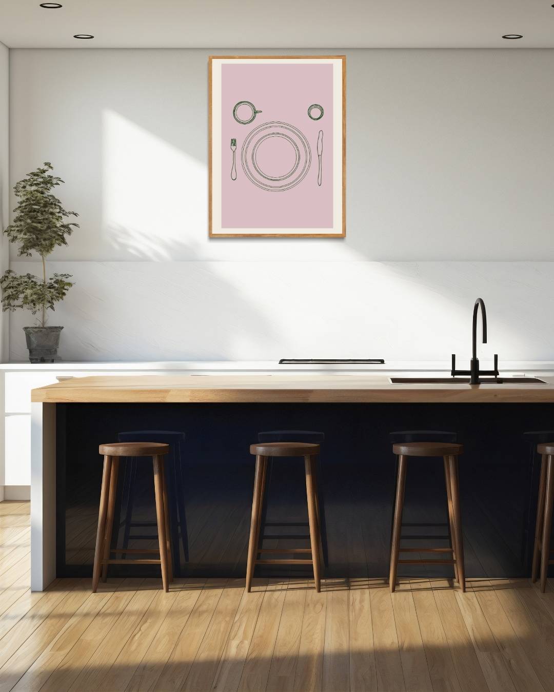 Minimalistische tafelsetting Poster