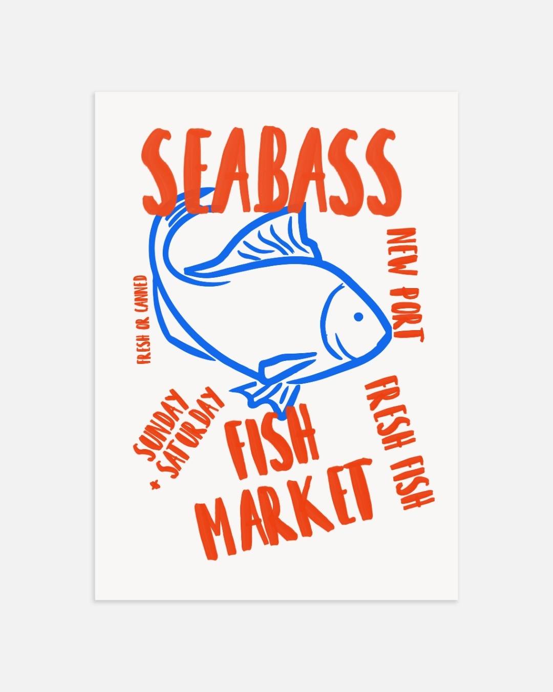 Seabass fish market Poster