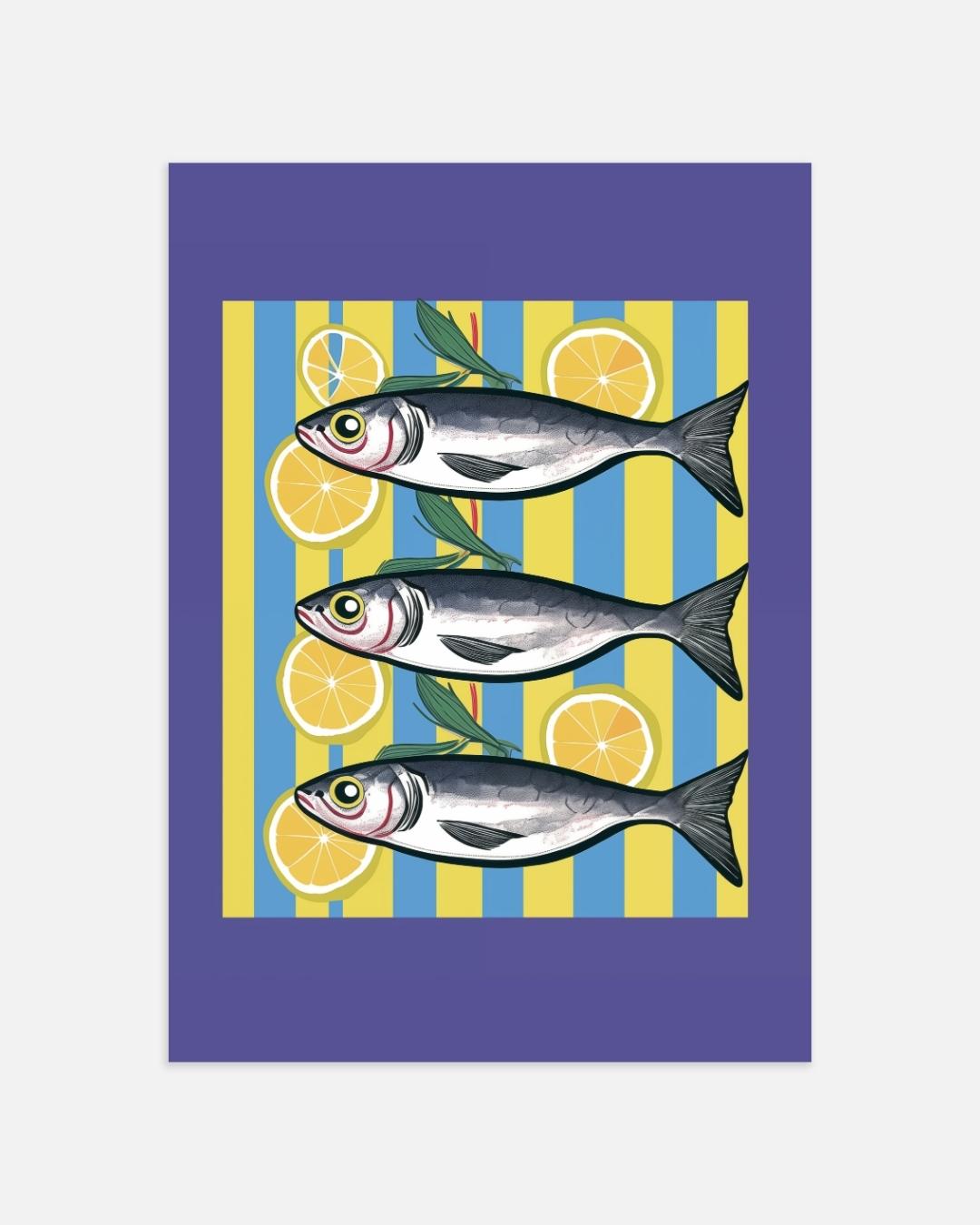 Vrolijke vissen en citroenen Poster