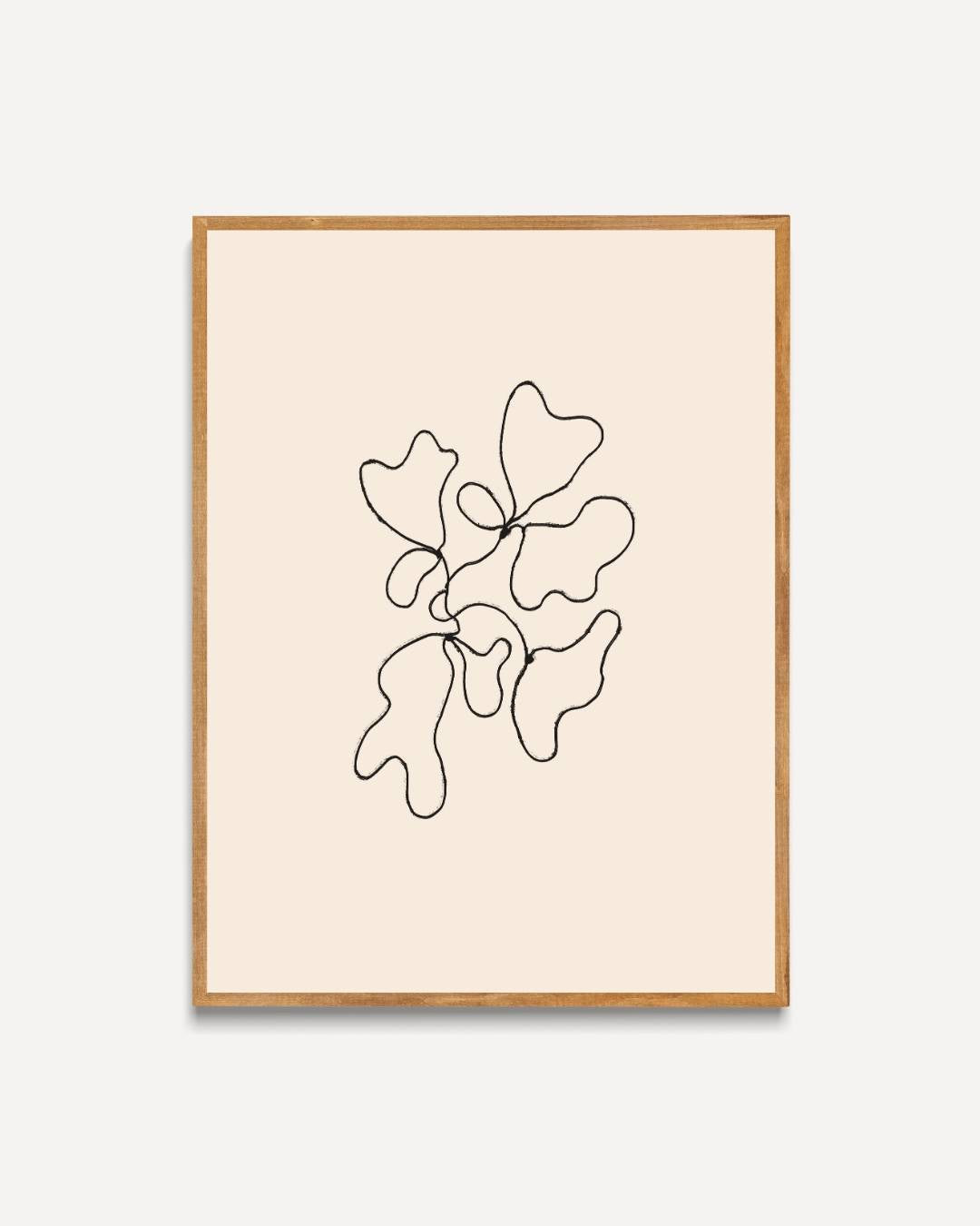 Abstracte bladeren lijntekening Poster