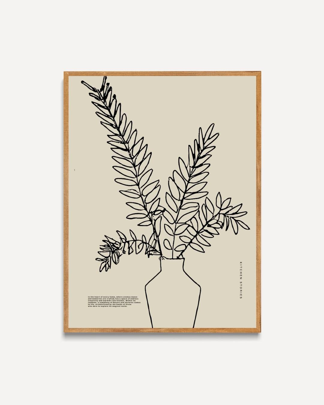 Zwarte planten schets Poster