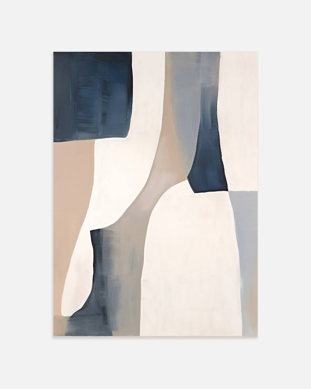 Abstracte vlakken in blauw en beige Poster