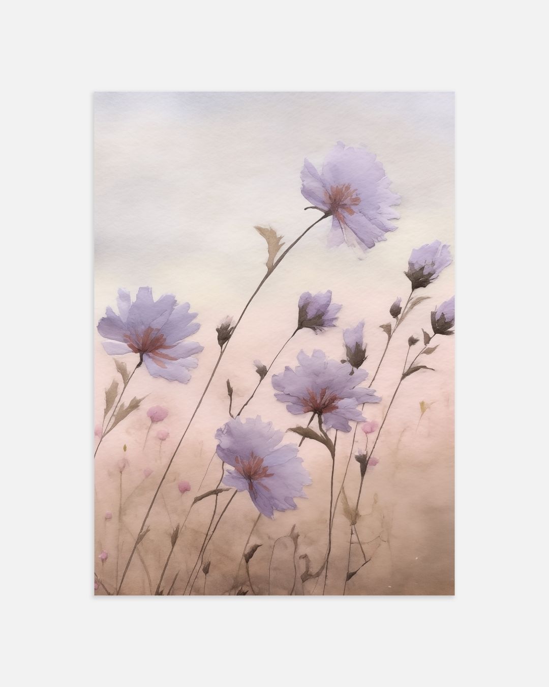 Luchtige bloemengloed Posterset