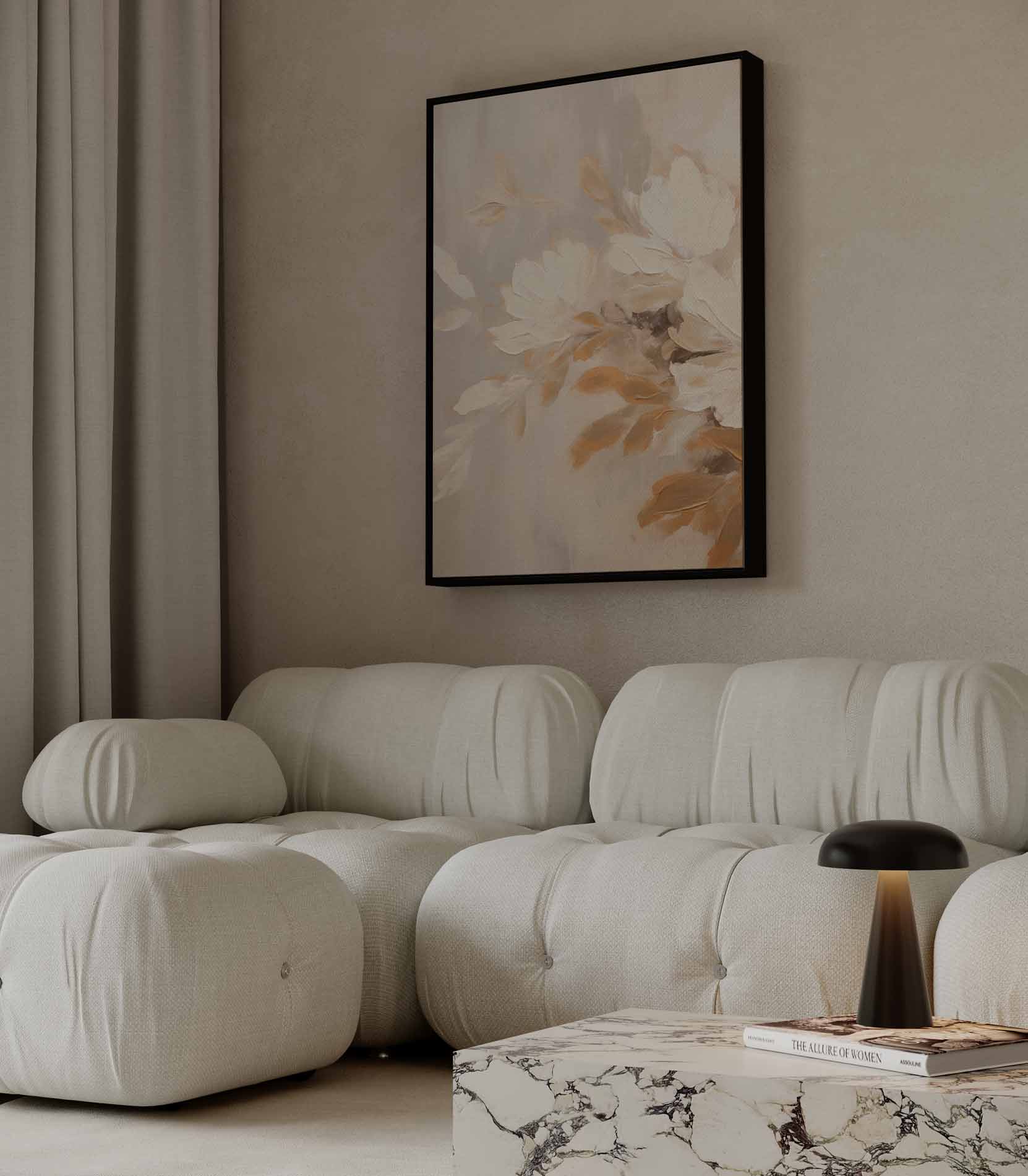 Zarte Blumen in Beige