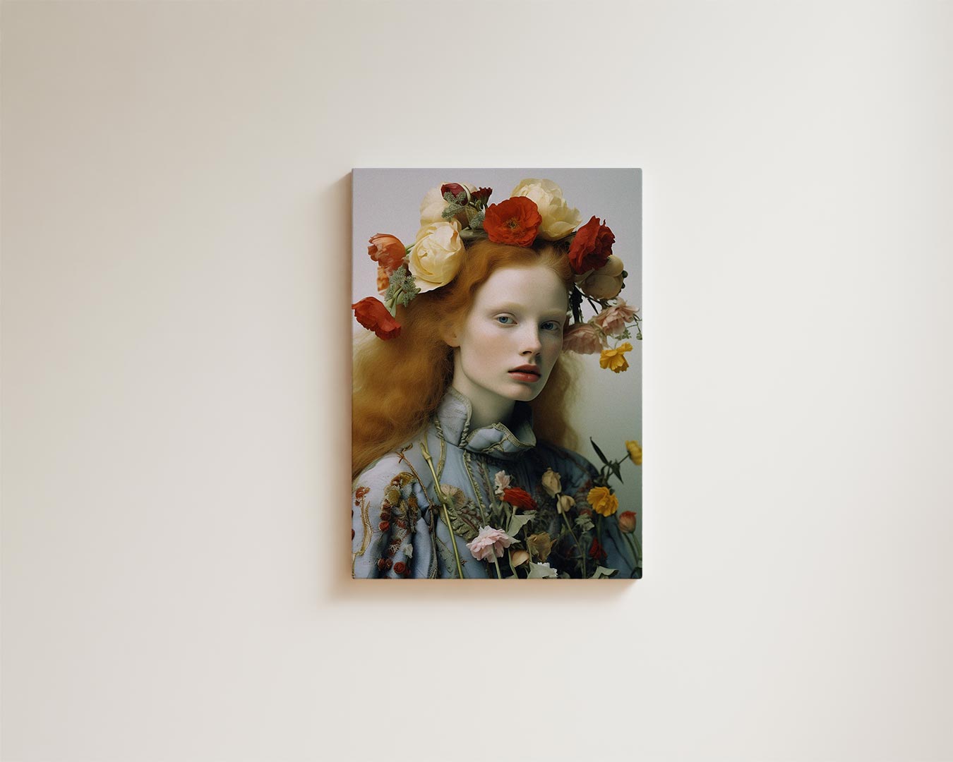 Portrait mit Blumenkrone I