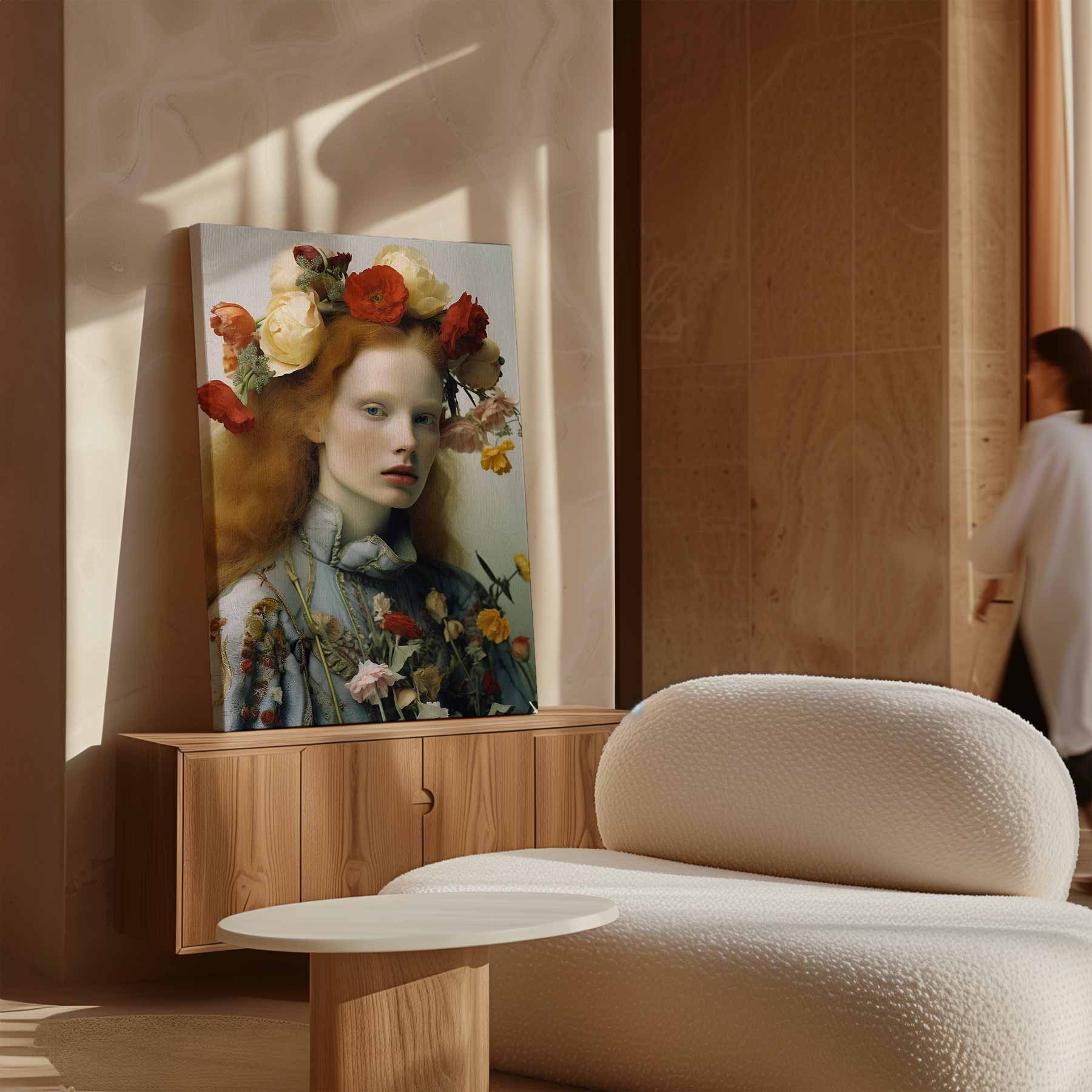 Portrait mit Blumenkrone I