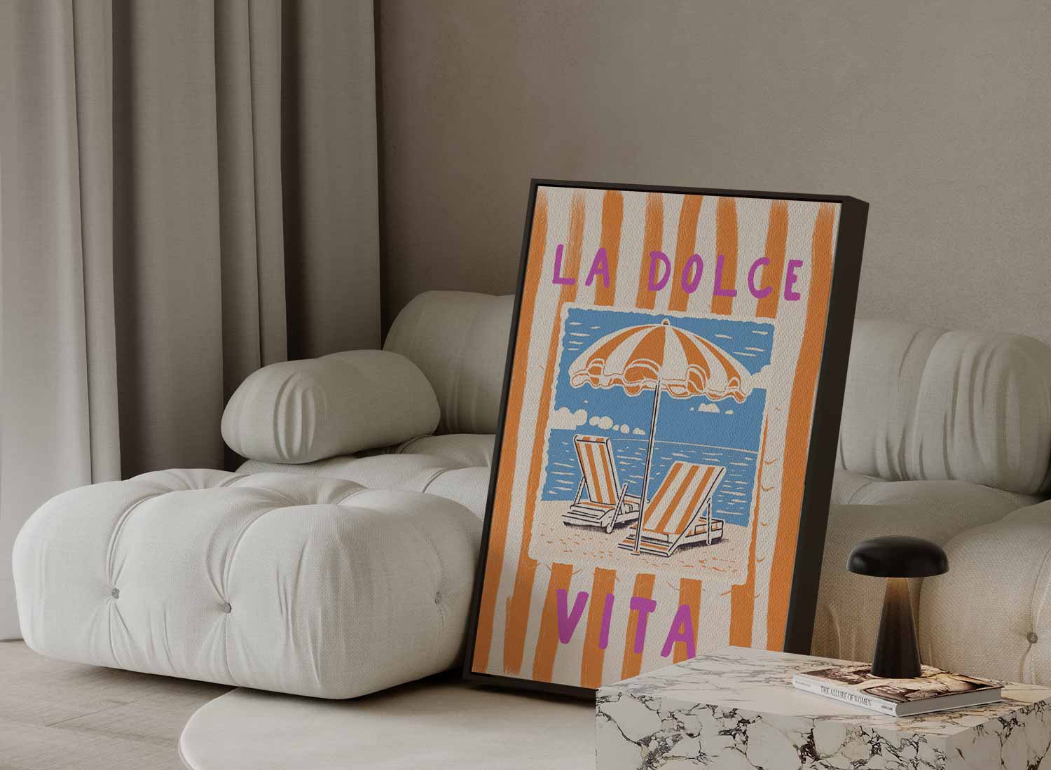 La dolce vita aan zee Kunstwerk-canvas-dibond-plexiglas-wanddecoratie-WallArtistic