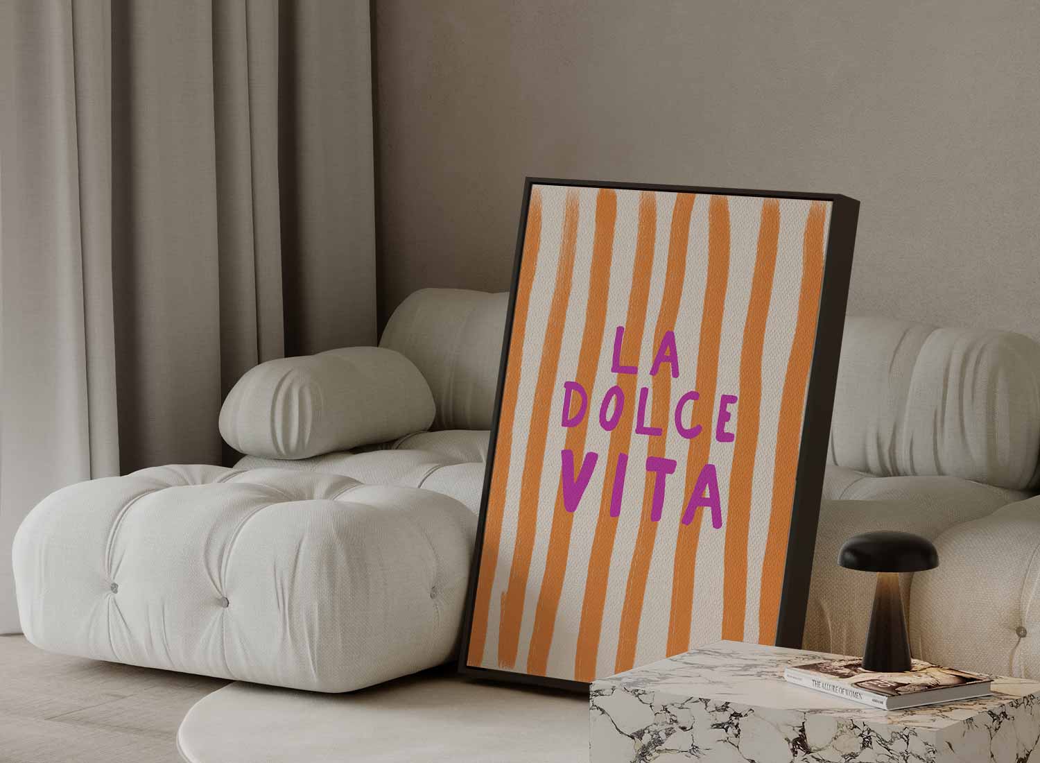 La dolce vita minimal Kunstwerk-canvas-dibond-plexiglas-wanddecoratie-WallArtistic
