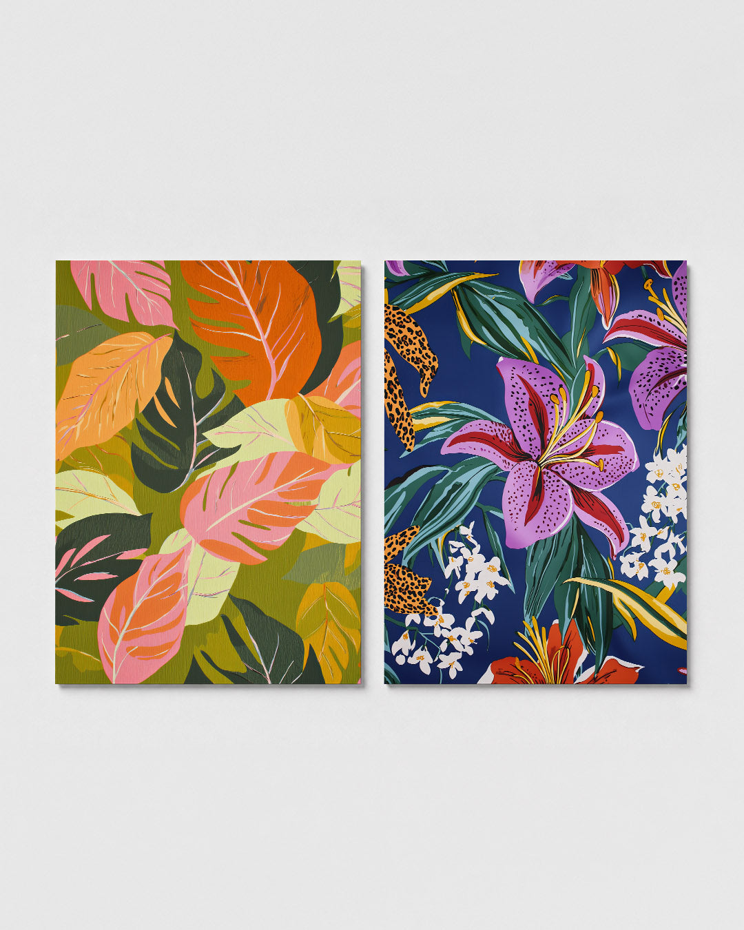 Bladpatroon kleurrijk Posterset