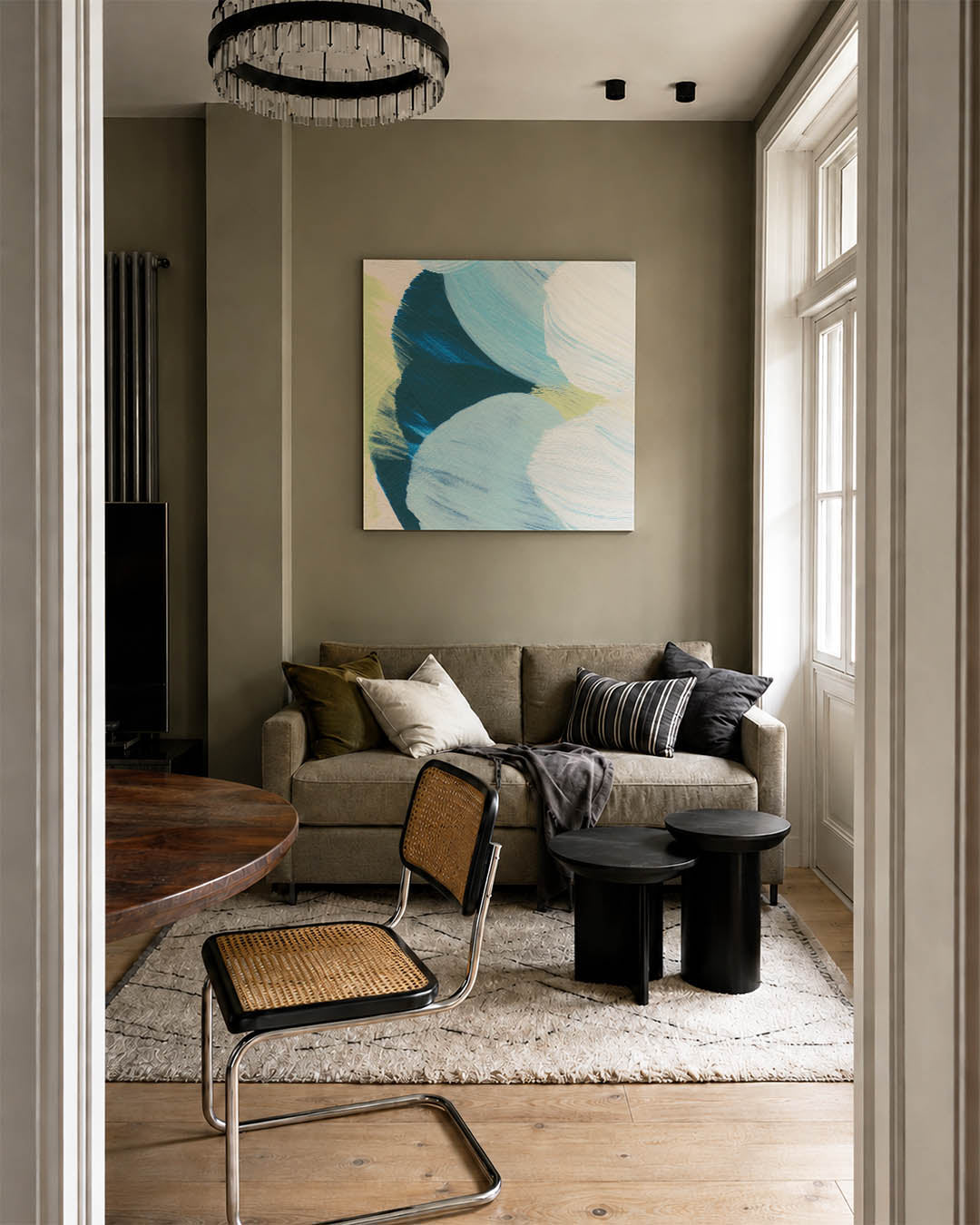 Vloeiende kleurencompositie Kunstwerk