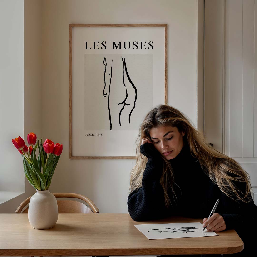 Elegante Lichaamslijn Illustratie Poster-WallArtistic