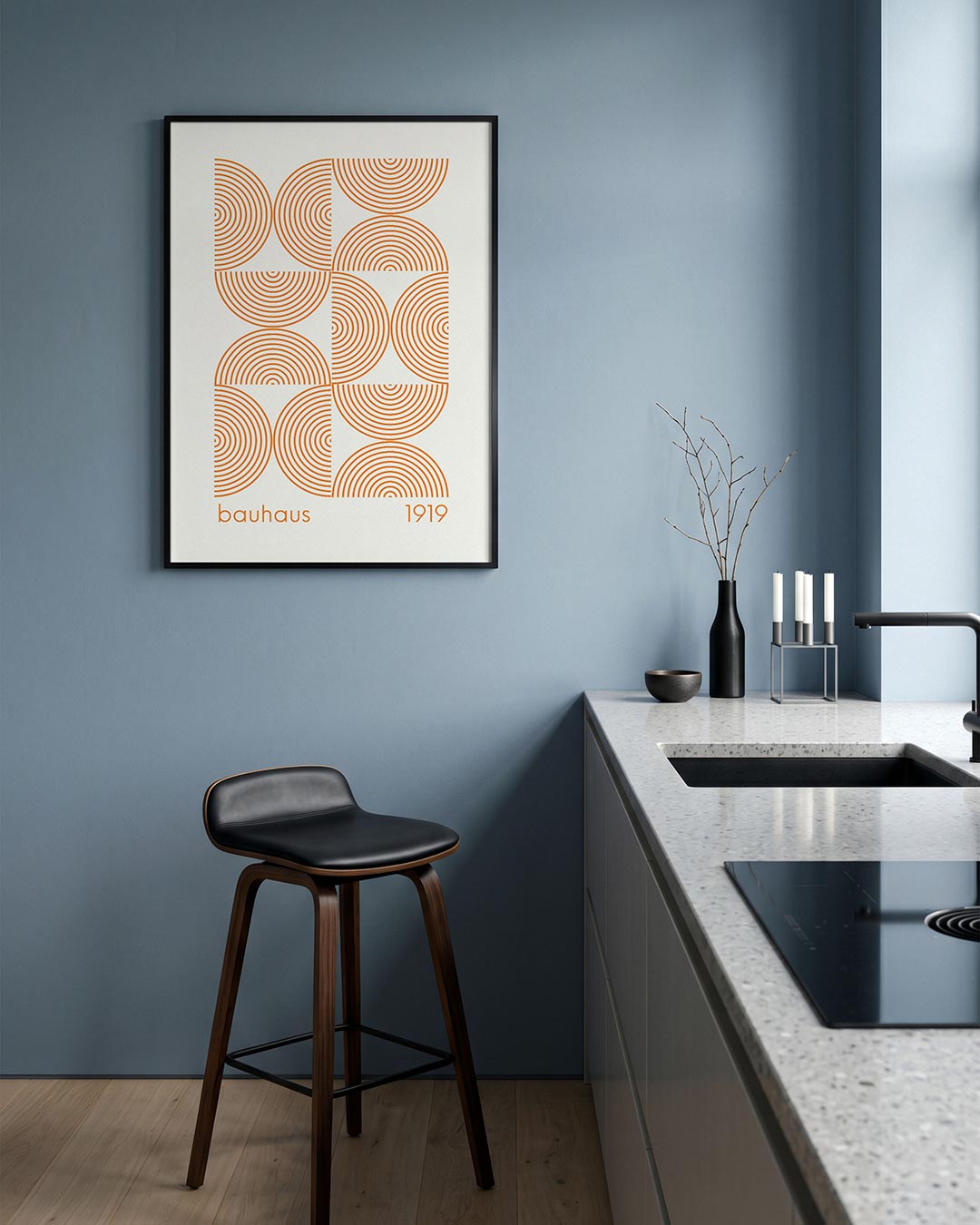 Cirkelpatroon en lijnen Poster