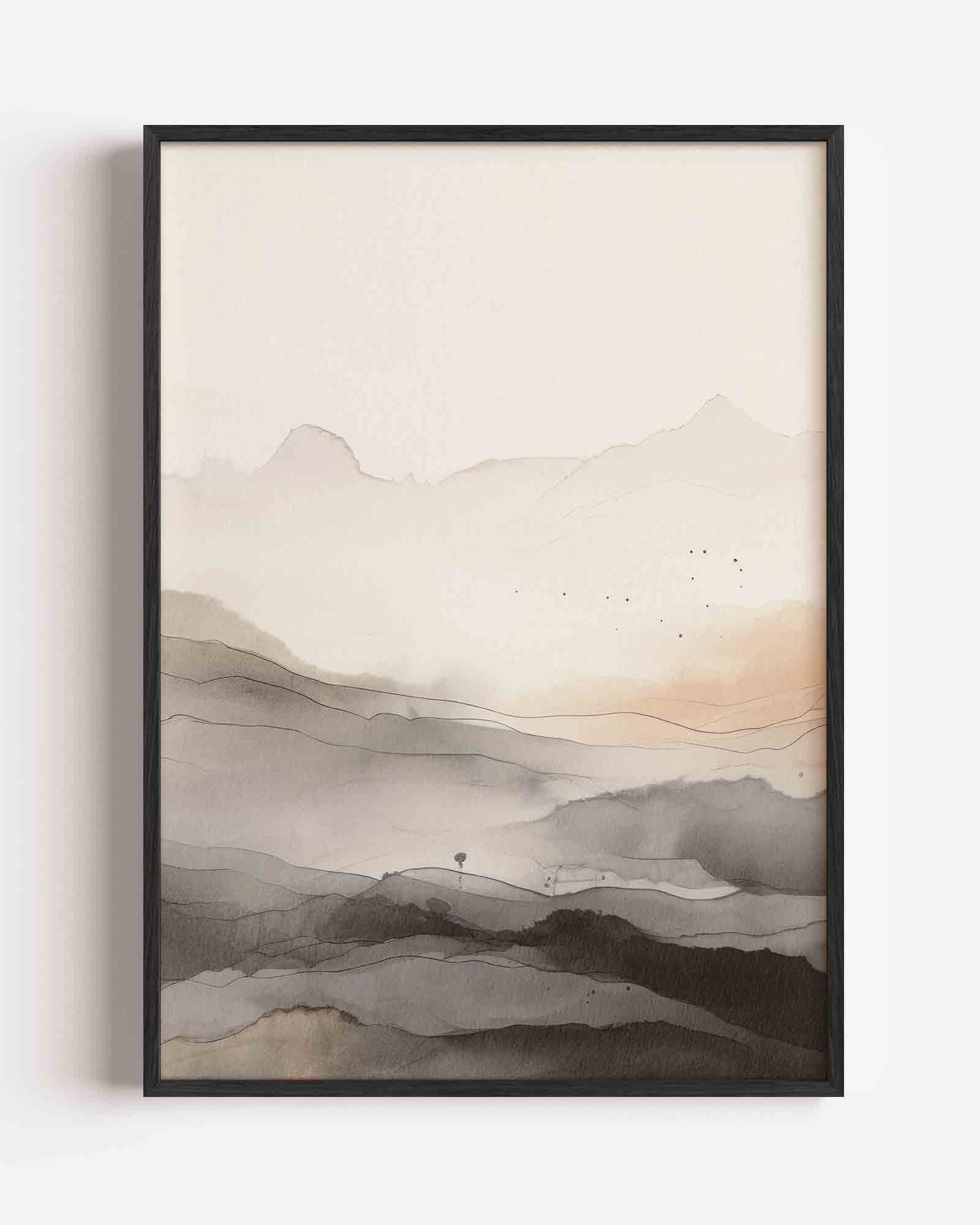 Landschap met bergen Poster