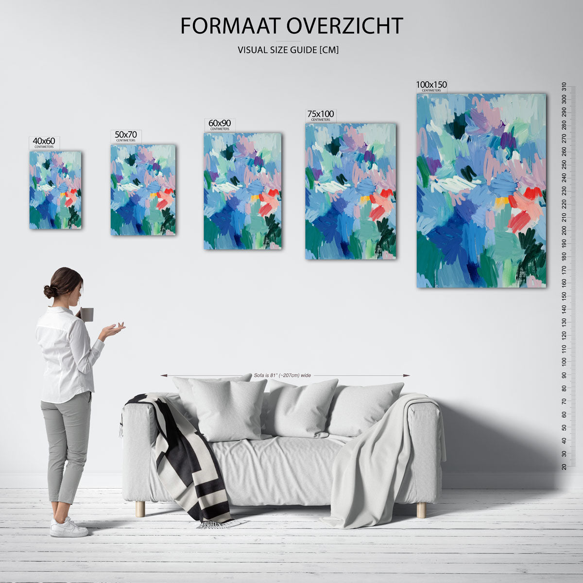 Dynamische kleurenexplosie Kunstwerk