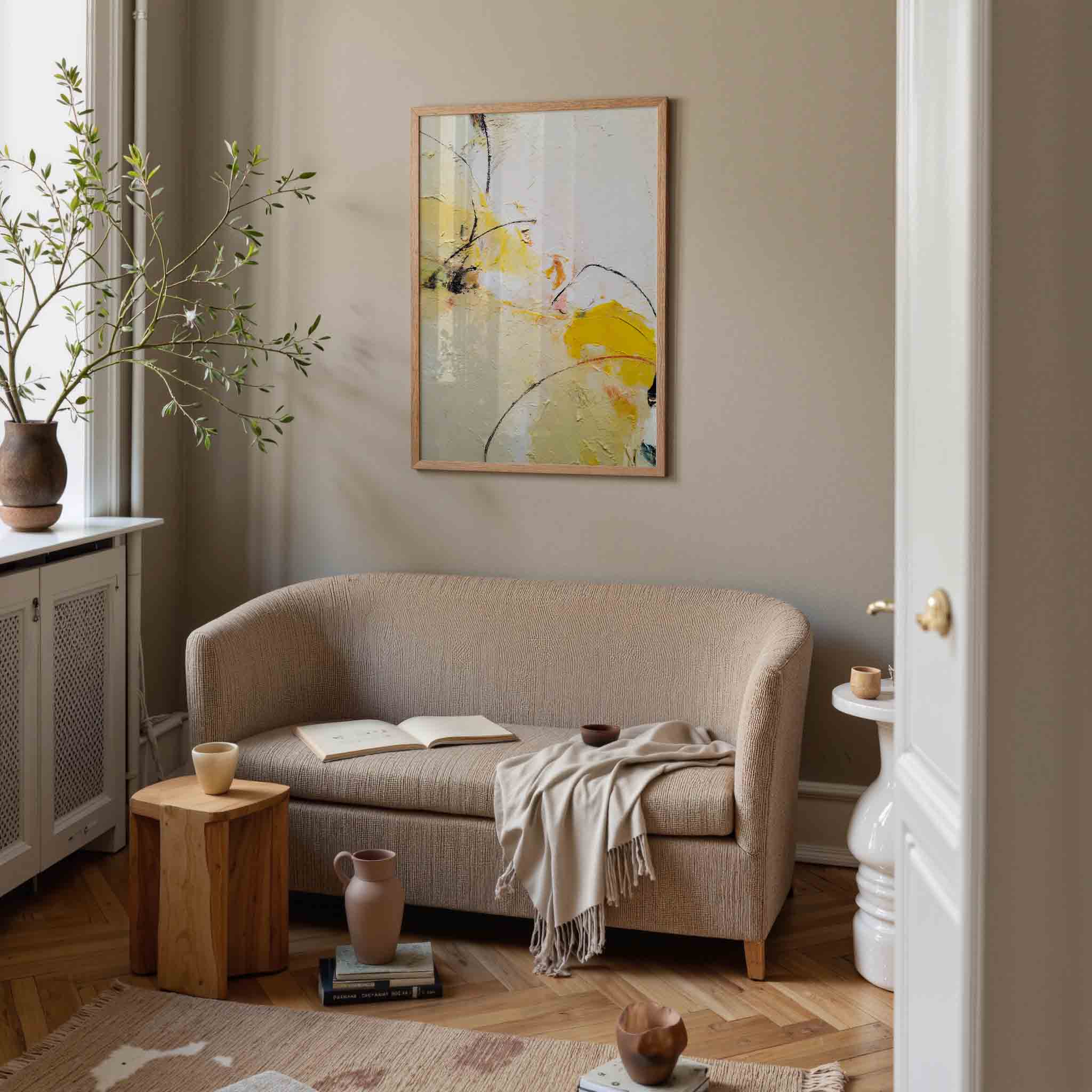 Abstracte gele vormen Poster