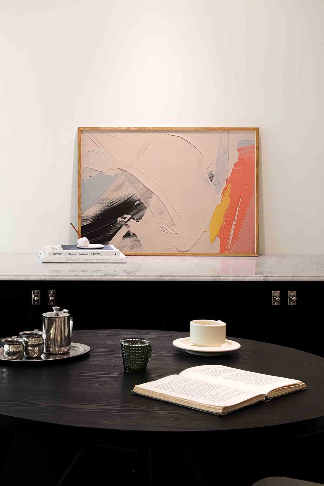 Abstracte penseelstreken Poster
