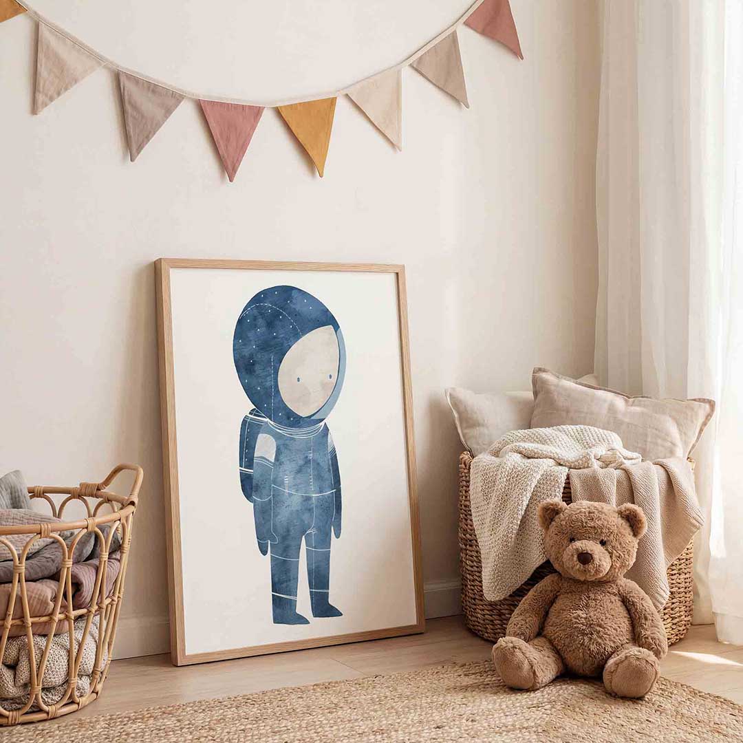 Astronaut in blauw Poster