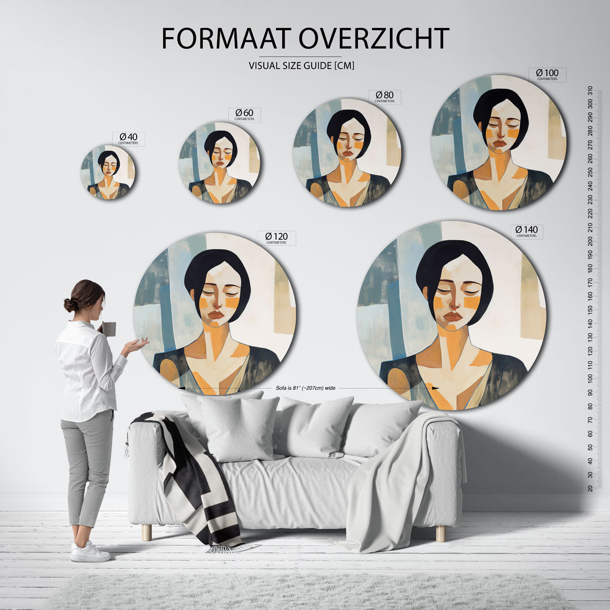 Vrouwelijk portret Muurcirkel