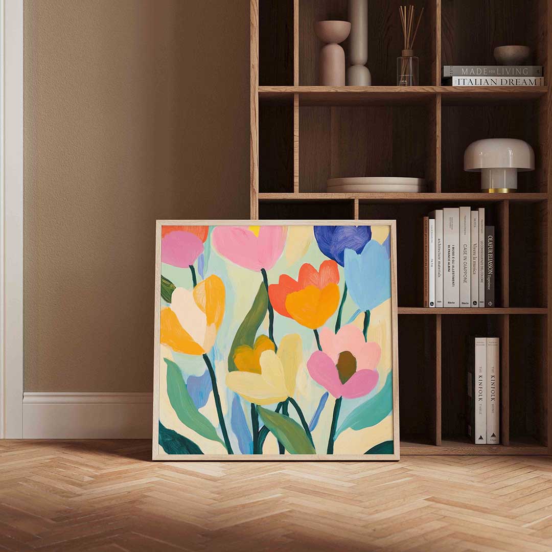 Bloemen in levendige kleuren Poster