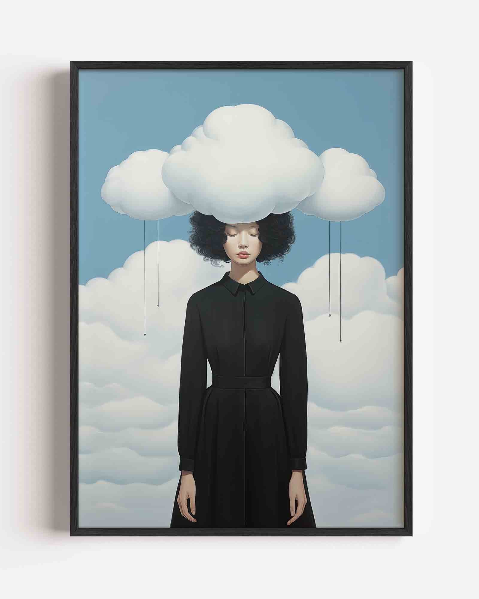Vrouw met wolken Poster