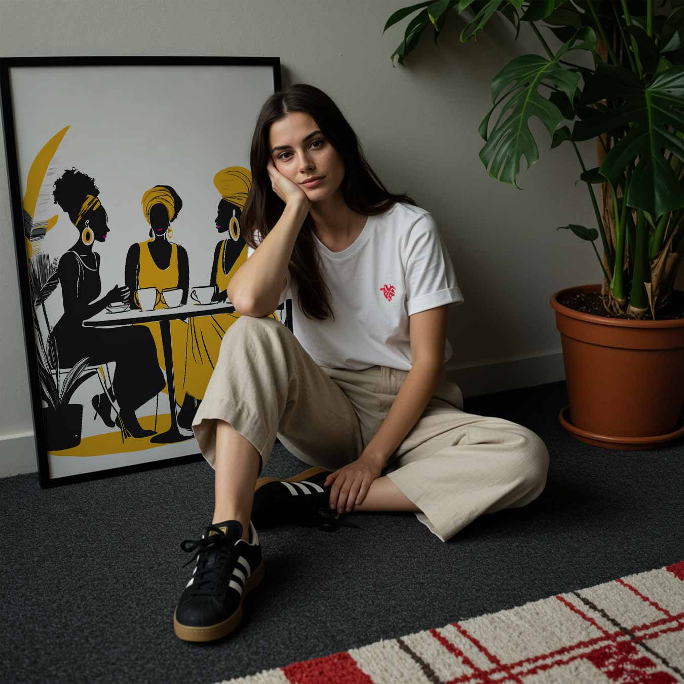 Stijlvolle Vrouwen aan de Koffietafel Poster-WallArtistic