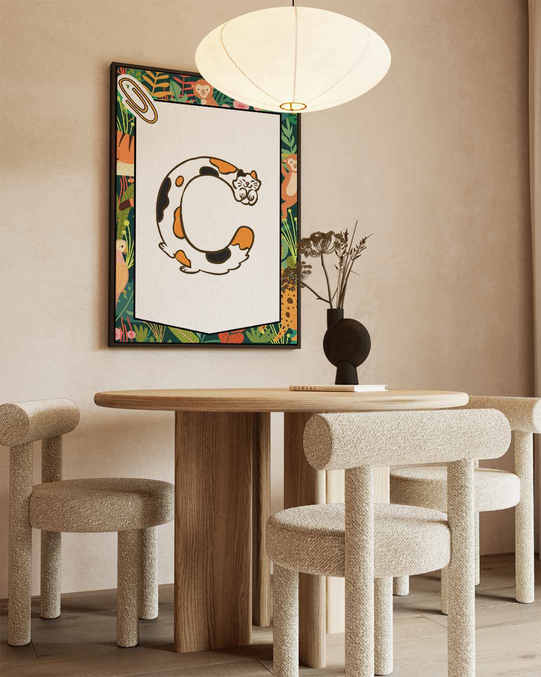 Slaapkat Alfabet Print Kunstwerk-canvas-dibond-plexiglas-wanddecoratie-WallArtistic