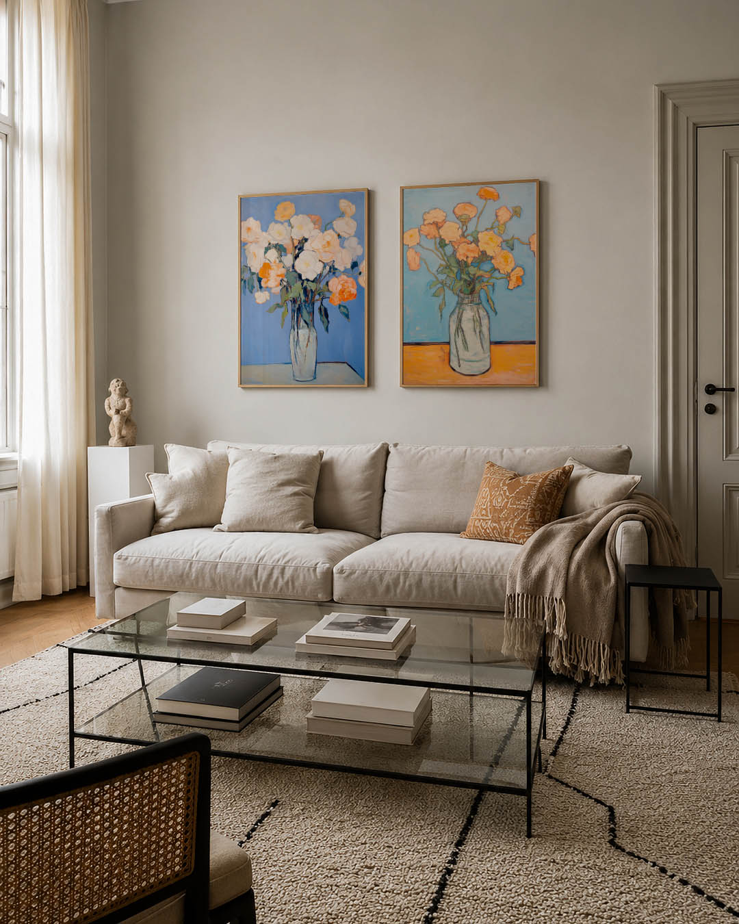 Bloemen en vaas Posterset