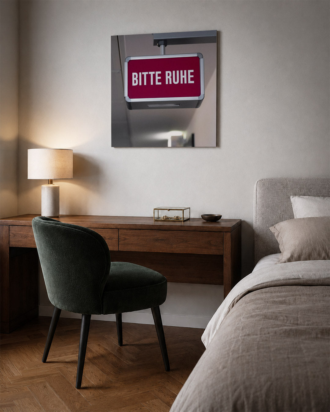 Rustig verzoek bord Kunstwerk