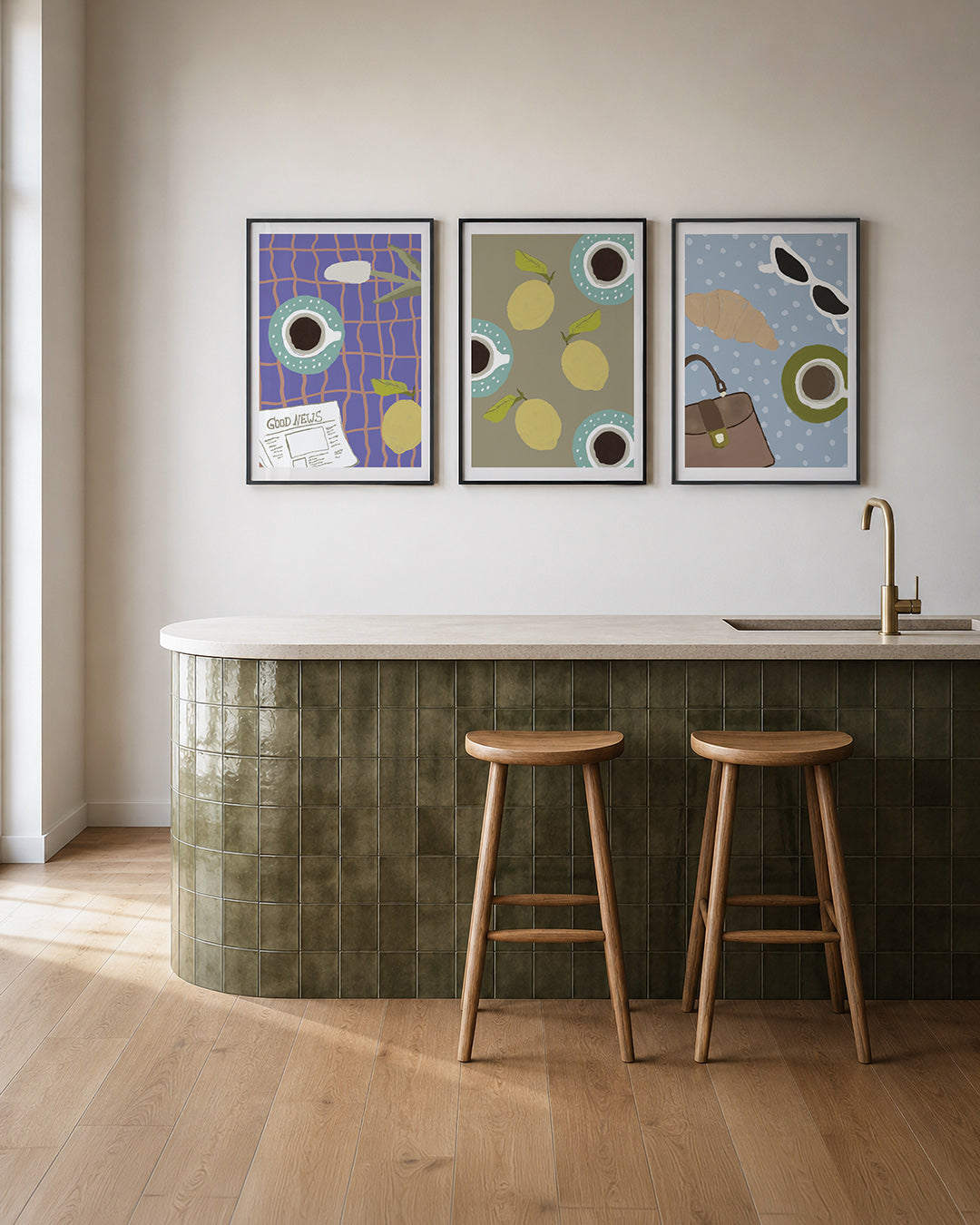 Kleurrijke tafelsetting Posterset