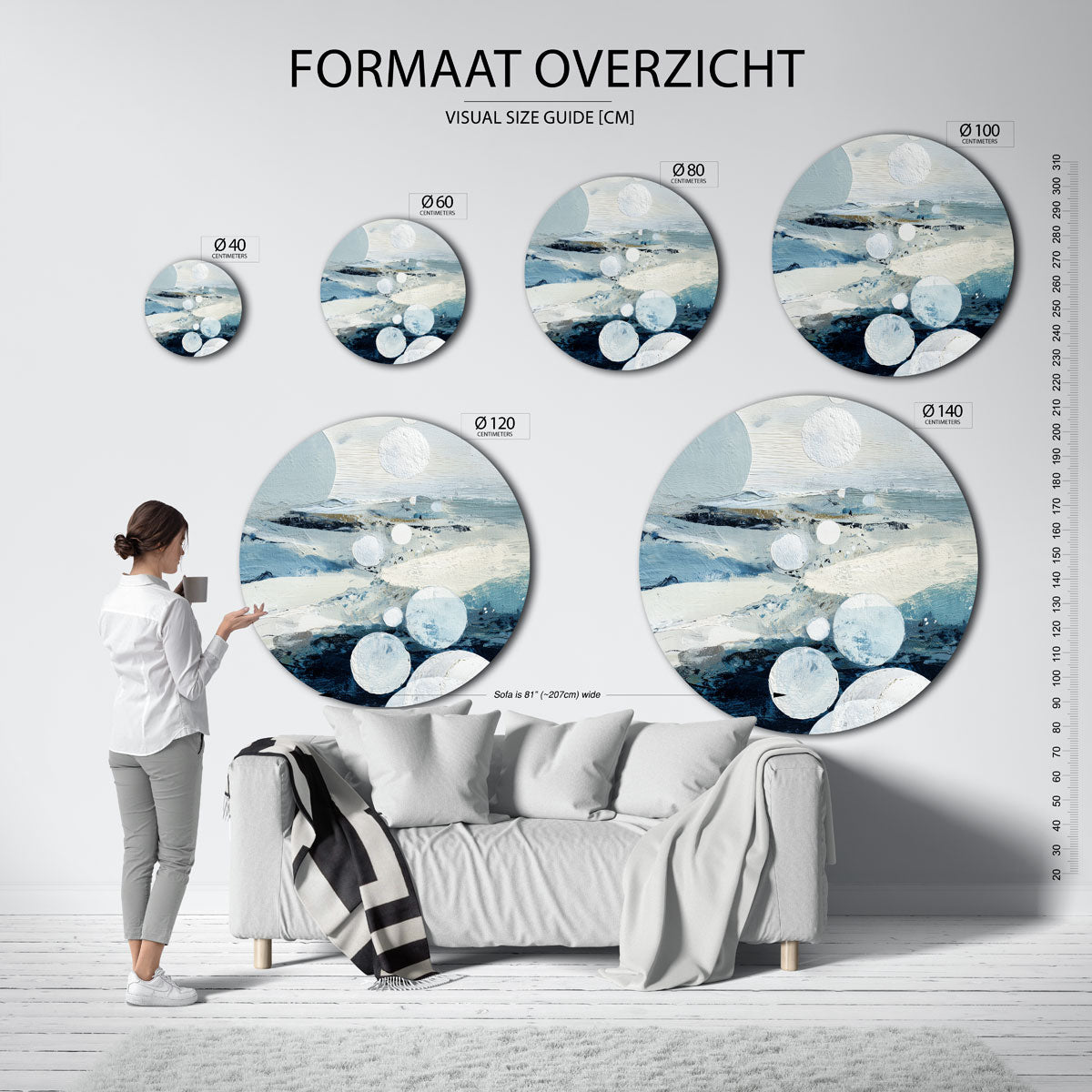 Landschap met cirkels Muurcirkel