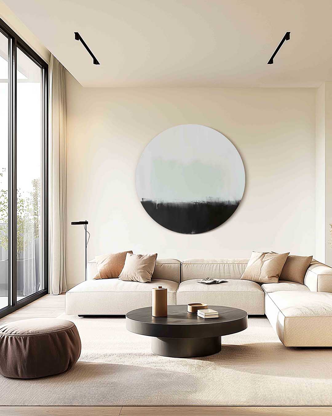 Abstracte zwart wit Muurcirkel